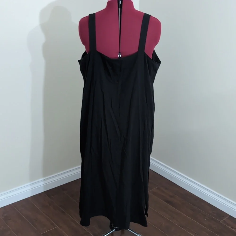 Joe Fresh| NWT Black Button Down Midi Dress Cotton Blend - Picture 4 of 15